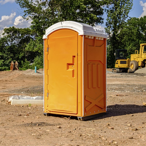 how often are the porta potties cleaned and serviced during a rental period in Emblem